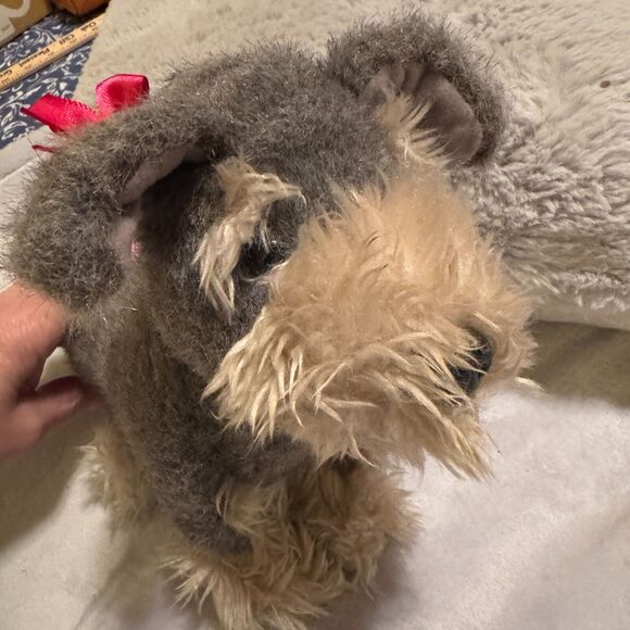 Our Generation Battat Pucci Pup Schnauzer Plush Stuffed Animal 9" red bow - Picture 4 of 6